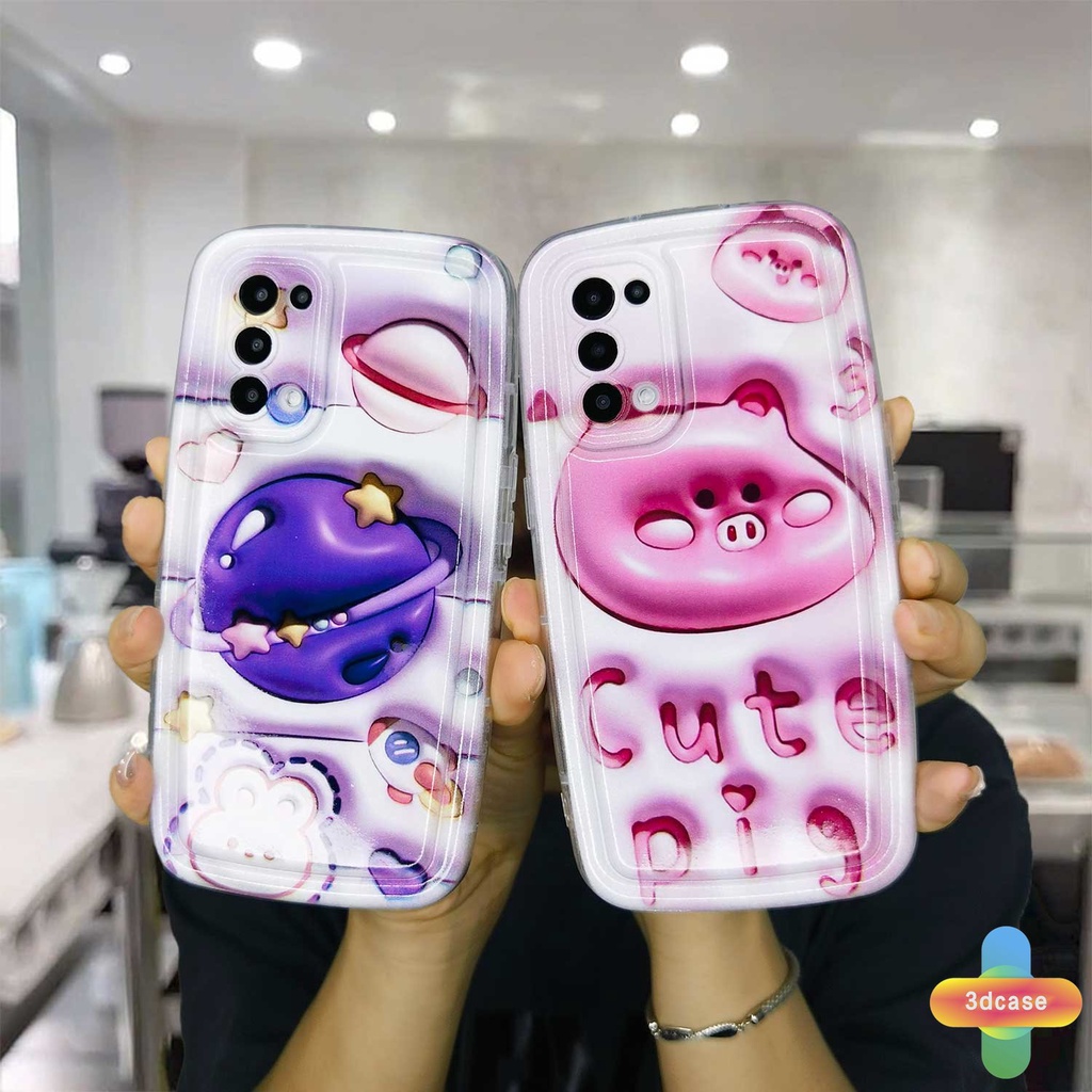 Soft Case Realme C30 C30S C33 C21 C31 C35 C25 C11 2021 C21Y C15 C20 C3 C12 C2 C25S 10 5S 5 5i 9i C17 7i C1 C25Y C2 C3i 6i C20A  Narzo 20 10 10A 20A 30A 50A 50i Prime A7 A5S A15 A16 A17 A53 A53S A57 A77 Cute Pig Camera Lens Protection Soap Case