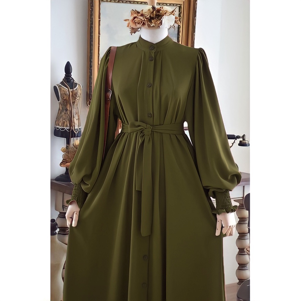 𝐏𝐆𝐌𝐓 • SYAFA MAXI DRESS GAMIS WANITA BAHAN CRINKLE AIRFLOW SYIFA SYARIFAH