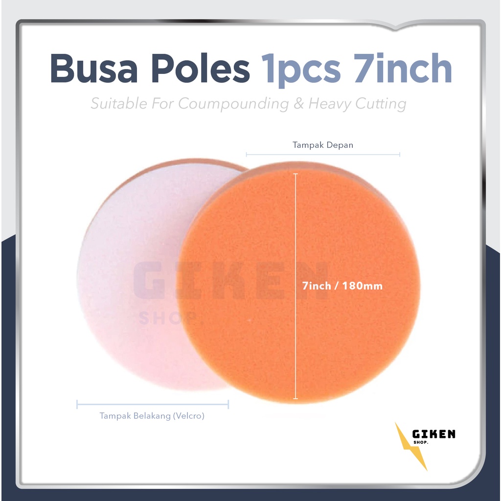 Busa Spon Pad Alat Poles Body Mobil 5 / 6 / 7 inch 125 / 150 / 180mm Flat Datar Cutting Coumpound