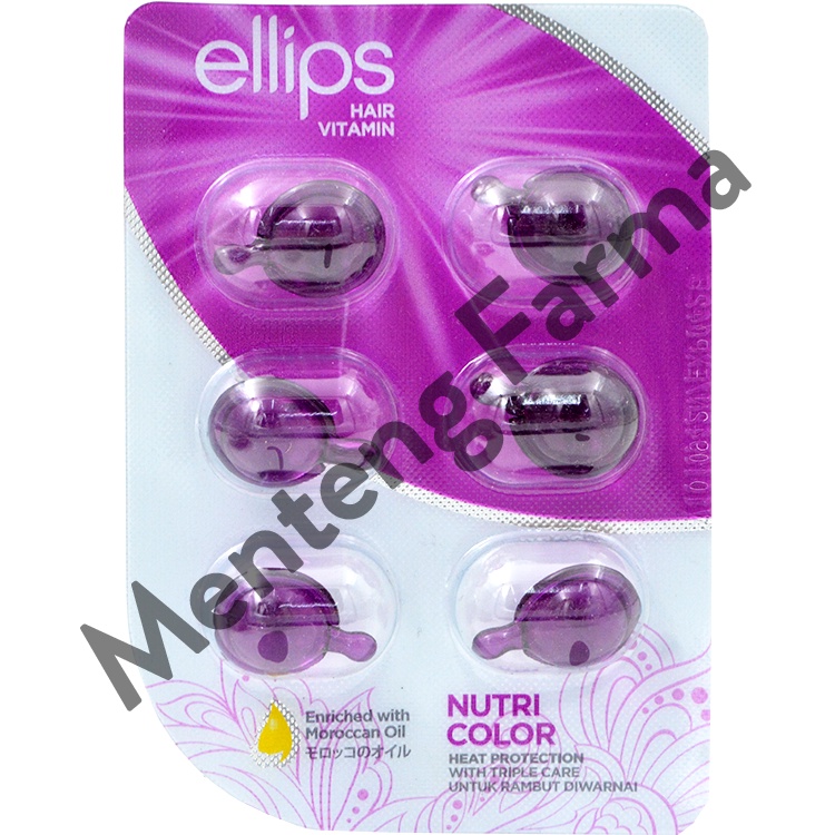 Ellips Hair Vitamin Nutricolor 6 Kapsul - Vitamin Rambut untuk Rambut yang diwarnai