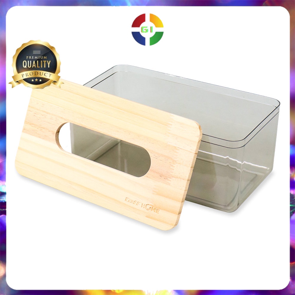 Kotak Tisu Kayu Nordic Minimalist Tissue Box Large Gray
