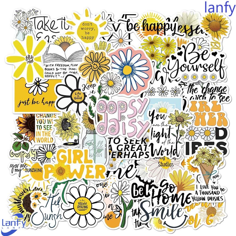 Lanfy Bunga Aster Stiker Note Album Koper Dekorasi Alat Tulis Stiker Gitar Stiker Handphone Quotes Inspiratif Decals