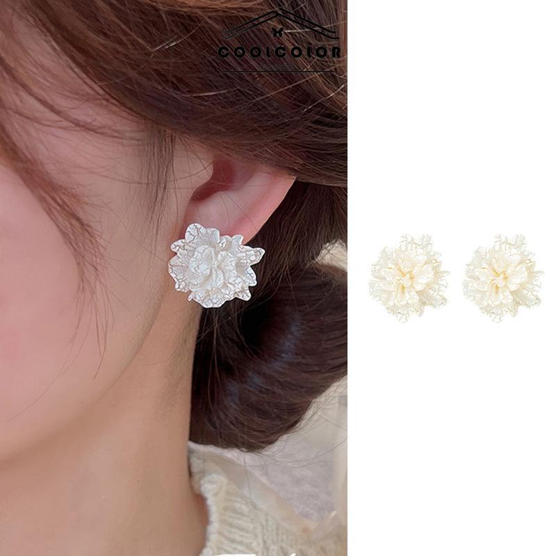 COD❤️Anting  Bunga Stud 925 Silver  Korea Kecil Sepasang Flower Stud Earrings Tusuk Motif Vintage Wanita Murah Aksesoris