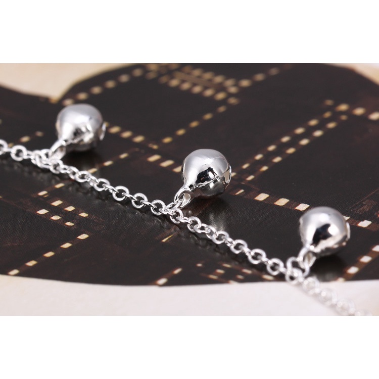 Goldkingdom Aksesoris Perhiasan Fashion Ready Stock Cute Bell Silver Plated Kaki Rantai Edisi Wanita Perak Retro Fashion