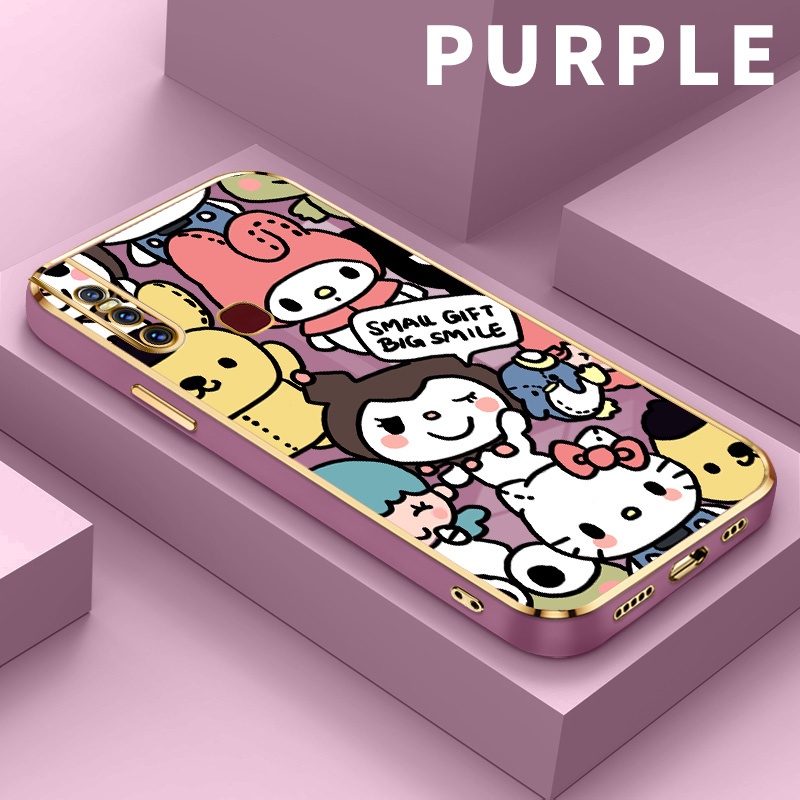 Softcase For Vivo S1 V15 Pro V19 V20 SE Y70 2020 2021 Cartoon Doll Story Mewah Elektroplating Casing