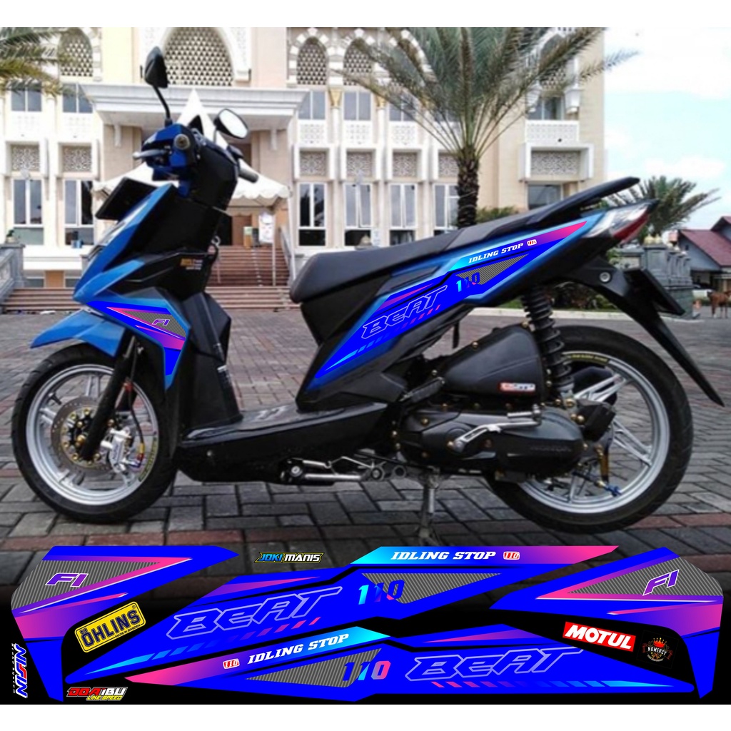 JUAL STICKER VARIASI (COD) STRIPING STICKER VARIASI HONDA BEAT NEW/BEAT ESP CUSTOM VARIASI RACING MO