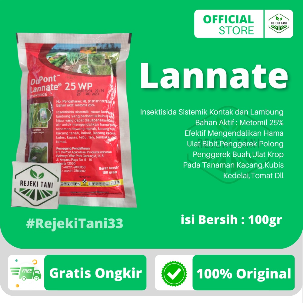 Insektisida Dupont Lannate 25 WP 100gr Lanet Sachet Set Saset Sistemik Racun Kontak dan Lambung Berb
