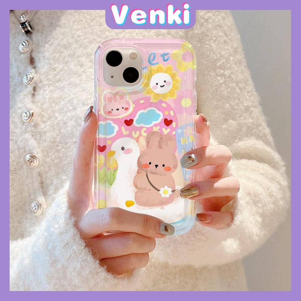 VENKI -For iPhone 11 iPhone Case Clear Case TPU Soft Case Airbag Shockproof Cute Oil Painting Bear Compatible with iPhone 14 13 Pro Max iPhone 12 Pro Max 11 7Plus 6Plus XR xs