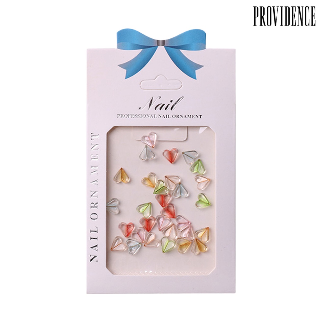 Providence 1tas Pesona Nail Art Efek 3D Mudah Tempel Dapat Dilepas Tahan Lama Aksesoris Kerajinan DIY Warna Campur Semanggi Berbentuk Hati Nail Art Berlian Imitasi Alat Manicure