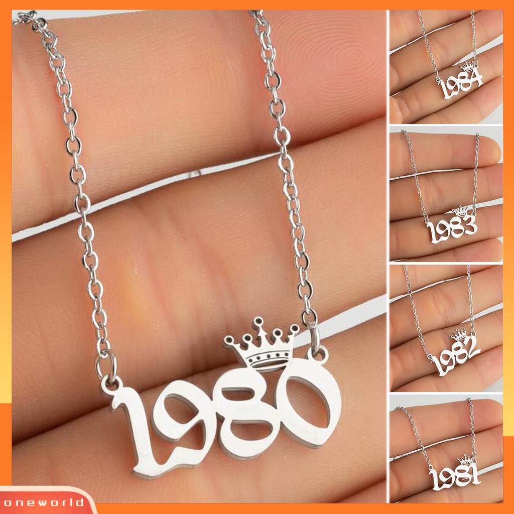 [EONE] Wanita Sweater Rantai Tahun 1980-1999 Anti Karat Angka Berarti Kalung Perhiasan Hadiah