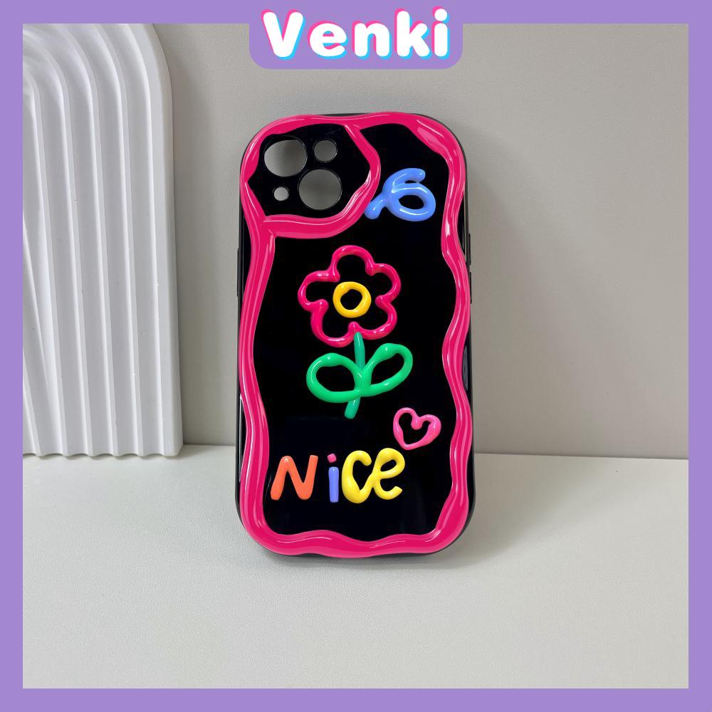 VENKI - For iPhone 11 iPhone Case Black Glossy TPU Soft Case Shockproof Protection Camera Abstract Cartoon Compatible with iPhone 14 13 Pro max 12 Pro Max xr xs max 7Plus 8Plus