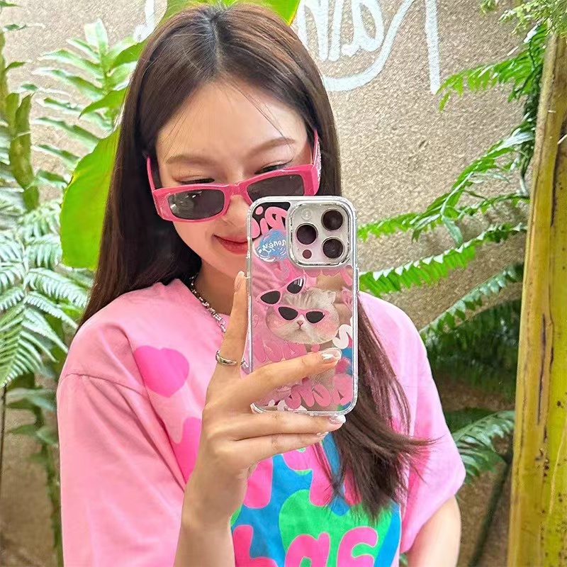 Cocok Untuk Iphone14 Pro Max iPhone Phone Case Cermin Casing Ponsel Kuat Kamera Perlindungan Tahan Guncangan Gaya Sederhana Kompatibel Dengan Iphone13 13pro 13prm iPhone 11 7Plus 8Plus Xr XS 12 Pro Max Casing Ponsel