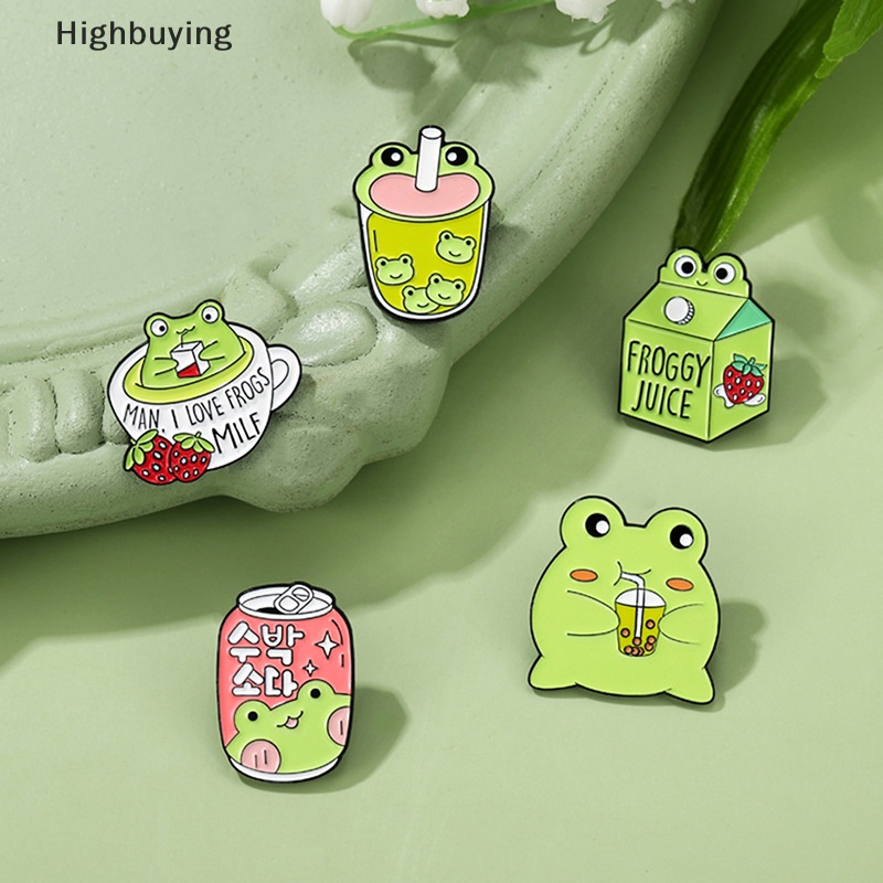 Hbid Froggy Enamel Pin Custom Lucu Kodok Mug Kopi Susu Jus Bisa Bros Kerah Lencana Hewan Perhiasan Hadiah Untuk Anak-Anak Teman Glory