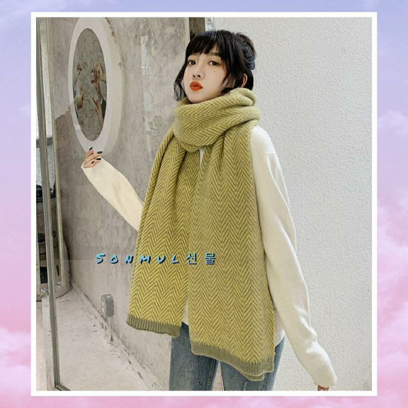 IMPORT WOMAN MAN WINTER ADELLE LONG SCARF SHAWL SYAL PANJANG WANITA PRIA MUSIM DINGIN GUGUR HANGAT