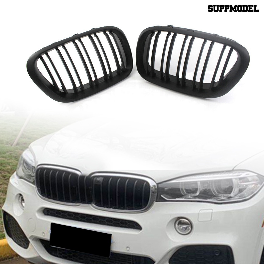 [SM Otomatis] 2Pcs Front Grille Double Line Kiri Kanan Matte Black Kidney Grill Panggangan 51138250052 51138250051 Untuk BMW X5 Series E53 99-03