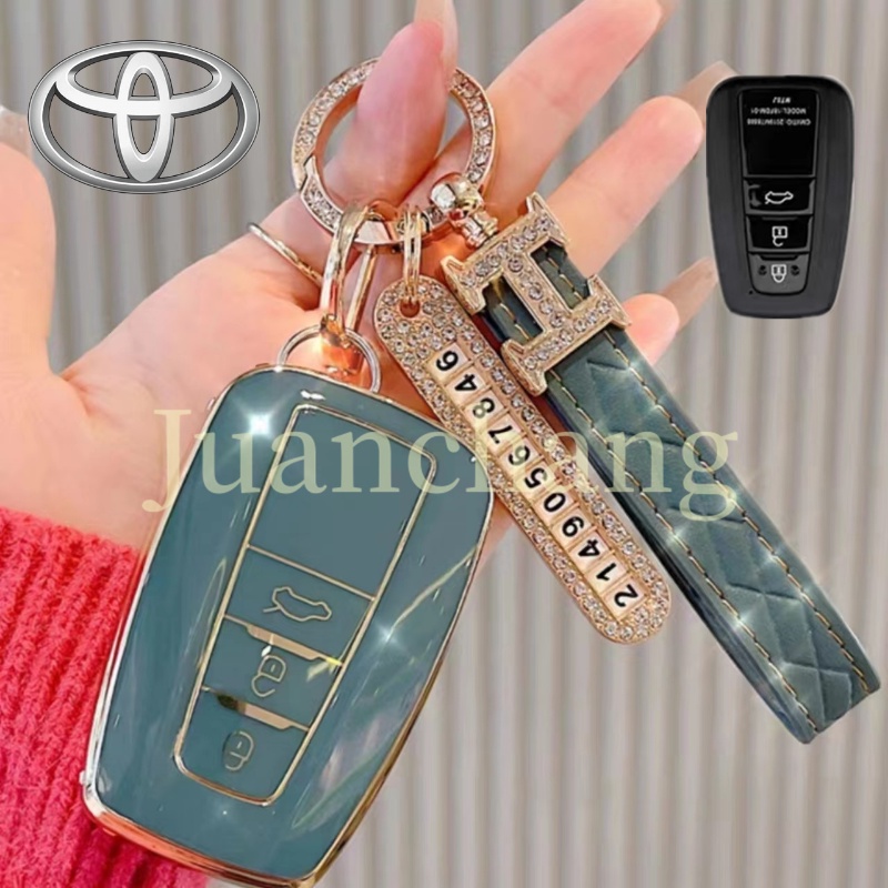 3kunci TPU Cover Kunci Mobil Untuk Toyota Highlander XLE Corolla LE Cross Hybrid Camry Trd2019Rav4 Avalon Camry CHR Corolla RAV4 Avalon Aksesoris Mobil