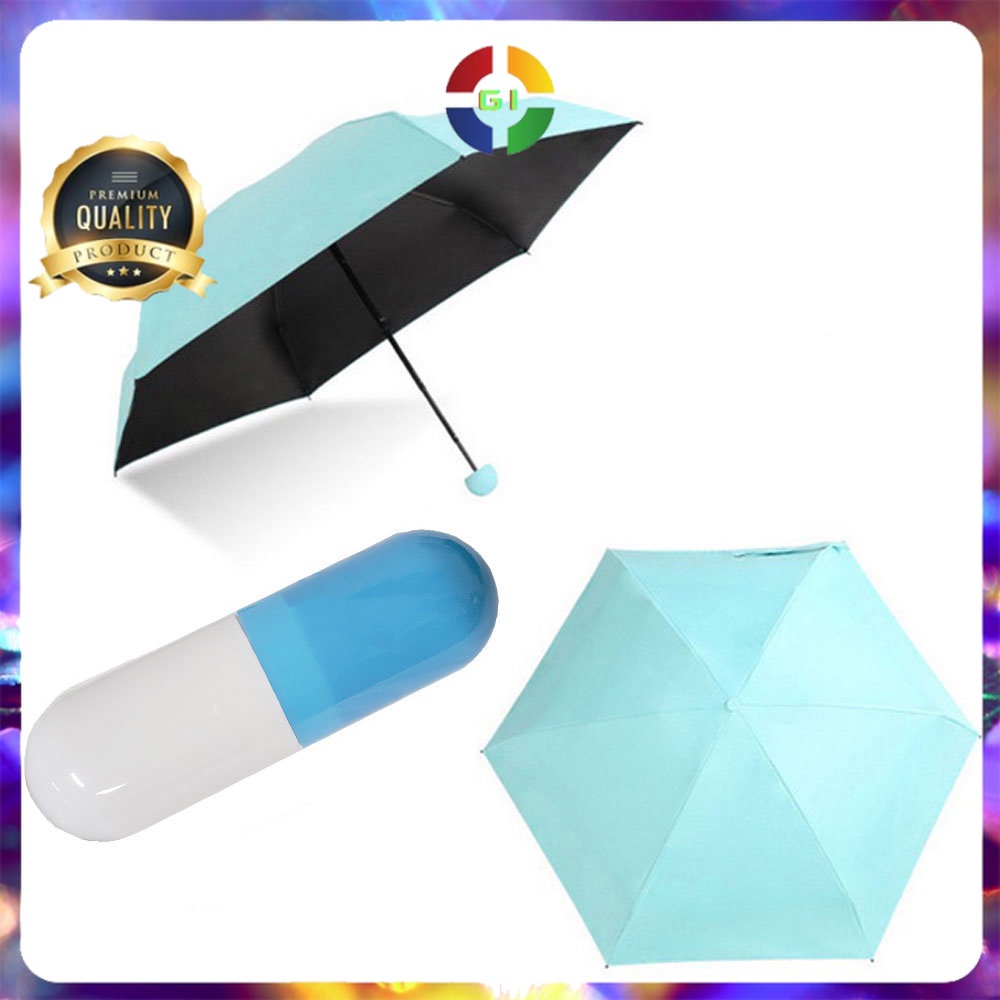 Payung Kapsul Anti UV Blue