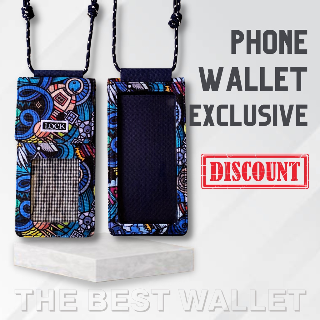 Tas Dompet HP Dompet Handphone ID Card Holder Hanging Phone Wallet Kalung Gantung Leher Multifungsi Touchscreen Wanita Pria LS302