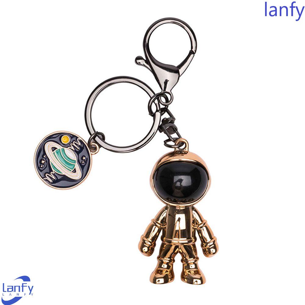 Lanfy Gantungan Kunci Astronot Kepribadian Fashion Perhiasan Astronot Semesta Electroplating Planet Key Chain