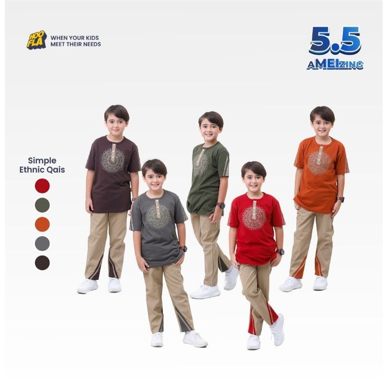 Baju dan celana anak laki laki Simple Ethnic Qais hoofla