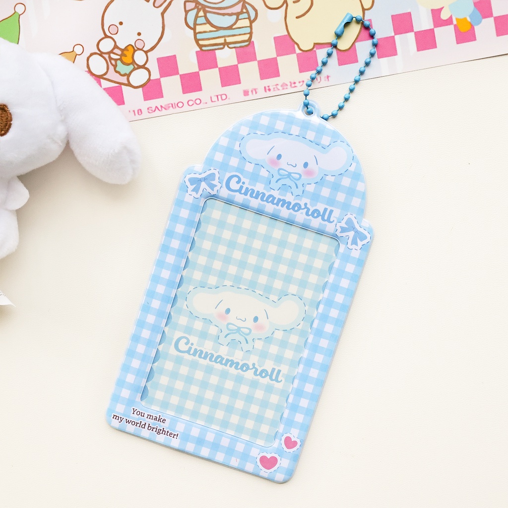 Galicici New Sanrio Checker Collection Card Case/Kuromi Lucu/Pochacco Student ID Polaroid Pelindung Case