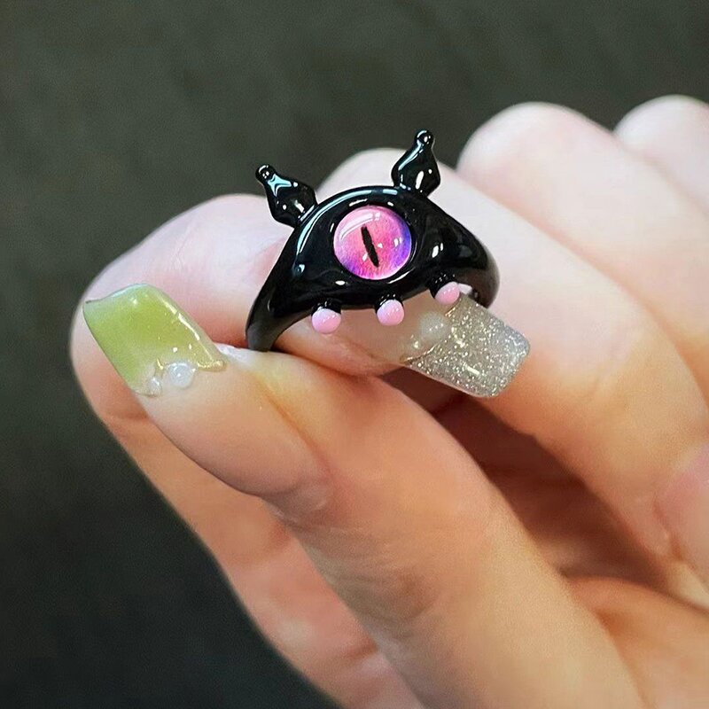 Cincin Mata Besar Monster Bahan Alloy Korea Untuk Anak Perempuan