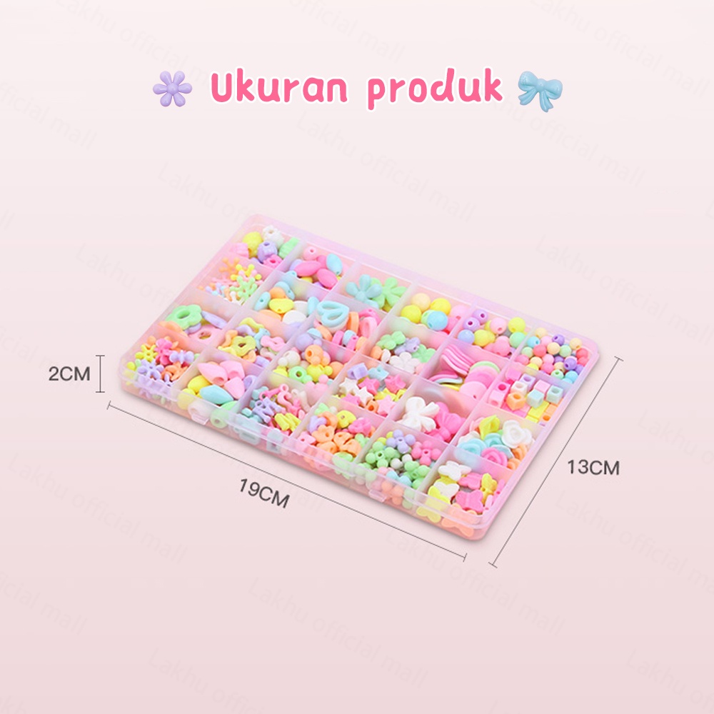 JCHO 3D Beads Diy Mainan Edukasi Kreatifitas Anak Meronce Gelang / Kalung / Gantungan Masker DIY