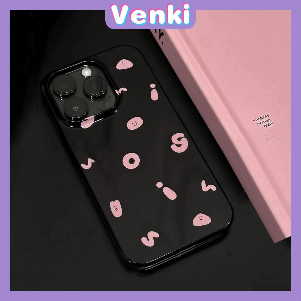 Venki - Untuk Iphone11 iPhone Case Hitam Glossy TPU Soft Case Kamera Perlindungan Shockproof Alfabet Inggris Kompatibel Dengan Iphone14 13 Pro max 12 Pro max xr xs max 7Plus 8Plus