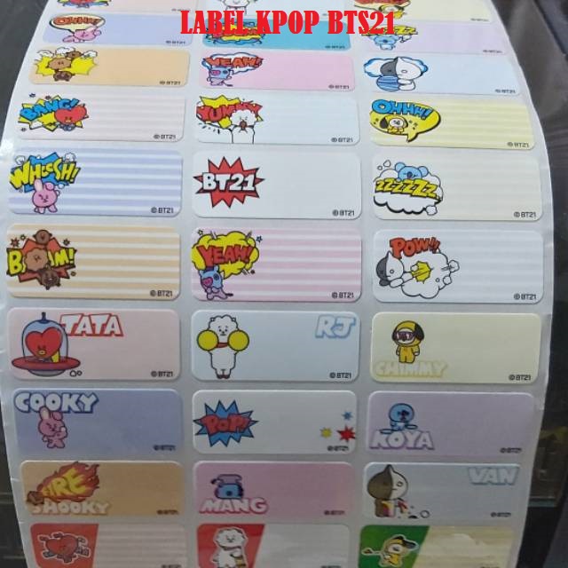 

Label Sticker Bts Korea Stiker Buku Sekolah Tempelan Nama Free Cetak Nama