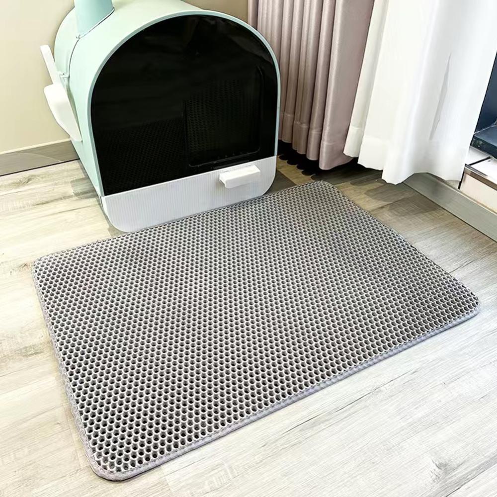 Timekey Double-Layer EVA Cat Litter Mat Tahan Air Pet Cats Litter Bottom Non-slip Sand Basin Filter Kitten Dog Washable Pad Pet Litter Mat E1Y8