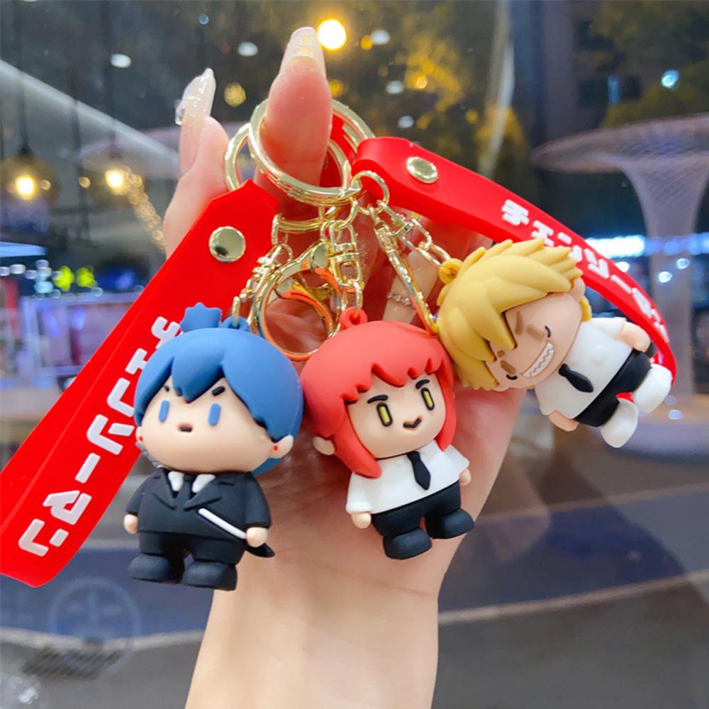 Timekey Kartun Anime Figurine Gantungan Kunci Wanita Pria Keren Anime Pasangan Keyrings Untuk Pesta Ulang Tahun Anak W5Y2