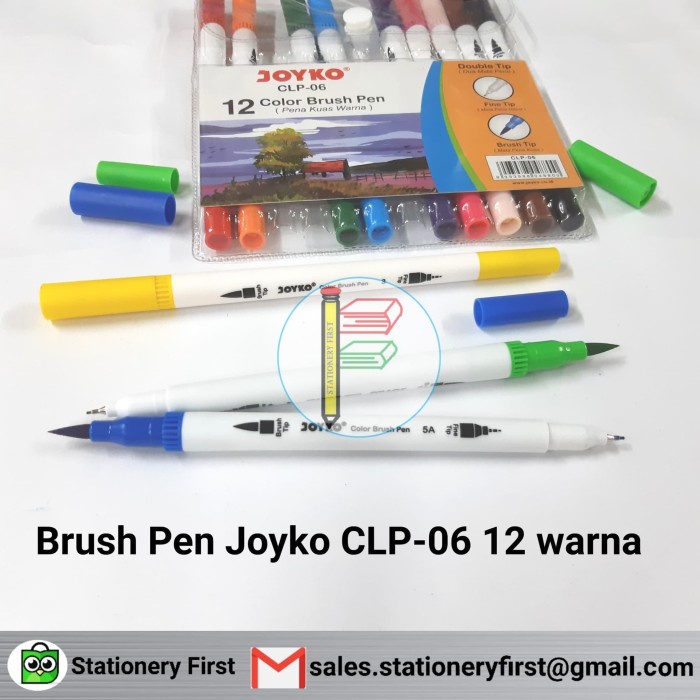 

Brush Pen Joyko 12 warna CLP-06 2in1 pena dan kuas warna Set