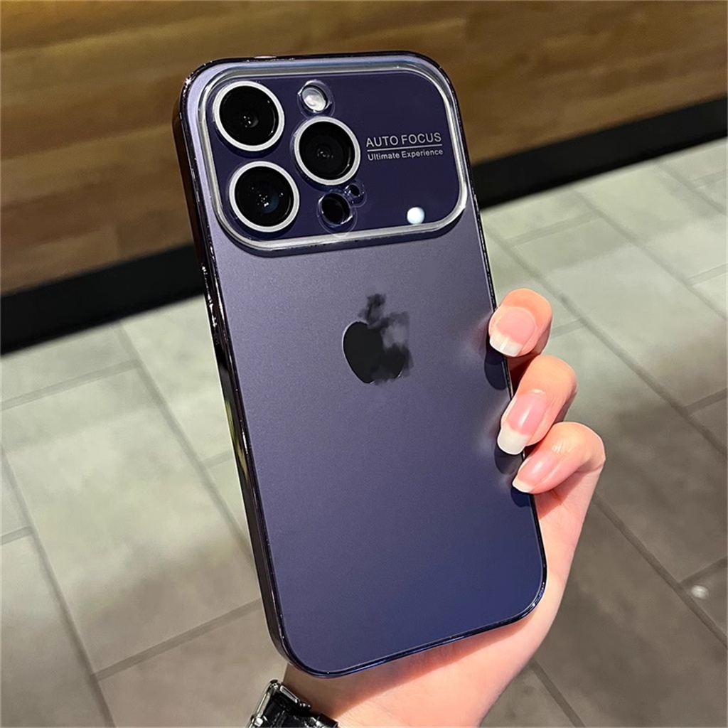 Matte iPhone 14 Pro Max case Dengan logo case Iphone12 13 Pro Max 11 Pro Max14 Plus Pelindung Kamera Mewah Lensa Shock Protection Hard Back Cover