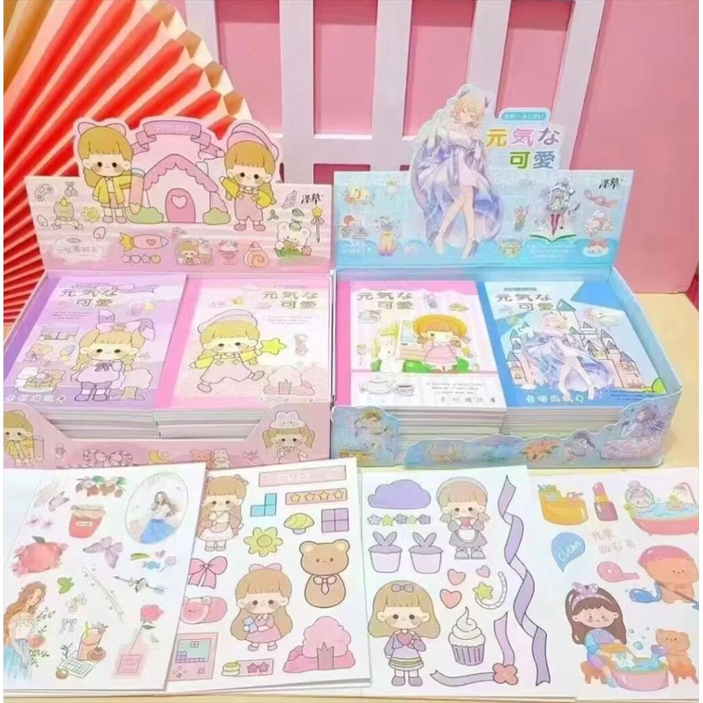 Stiker 2D Karakter Lucu Model Buku  -Buku Sticker Cute Playbook