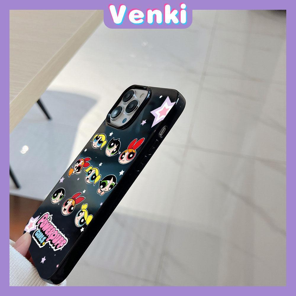 VENKI - For iPhone 11 iPhone Case Black Glossy TPU Soft Case Shockproof Protection Camera Cute Cartoon Character Avatar Compatible with iPhone 14 13 Pro max 12 Pro Max xr xs max 7