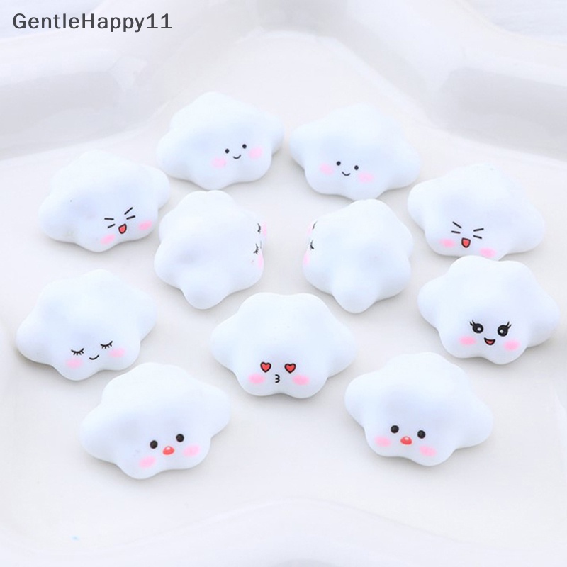 Gentlehappy 10 Pcs Kawaii FlatBack Resin Kartun Awan Bercahaya Planet Cabochon Art Supply Dekorasi Pesona Kerajinan Grosir id