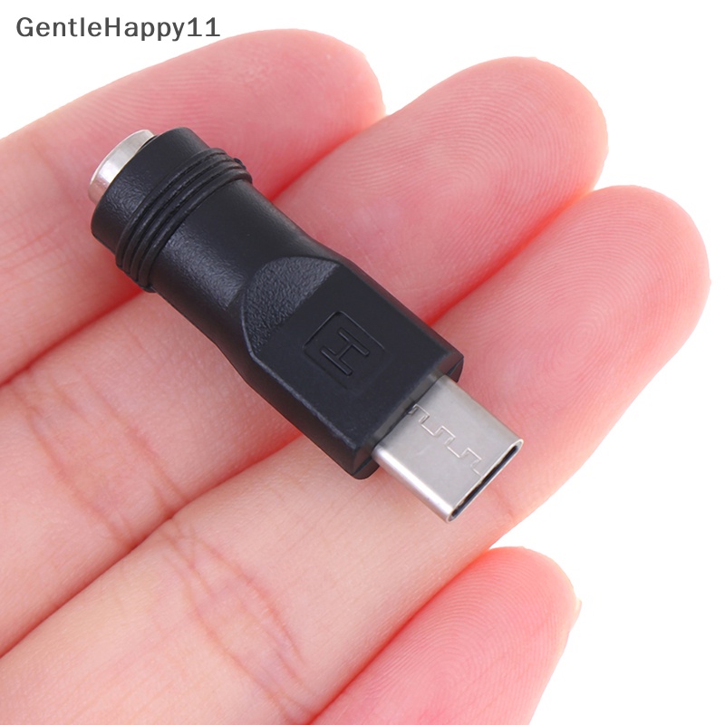 Gentlehappy 1pcs 5.5 * 2.1mm Female jack Ke Type-C 3.1 Male Plug 90.180derajat DC Adapter id