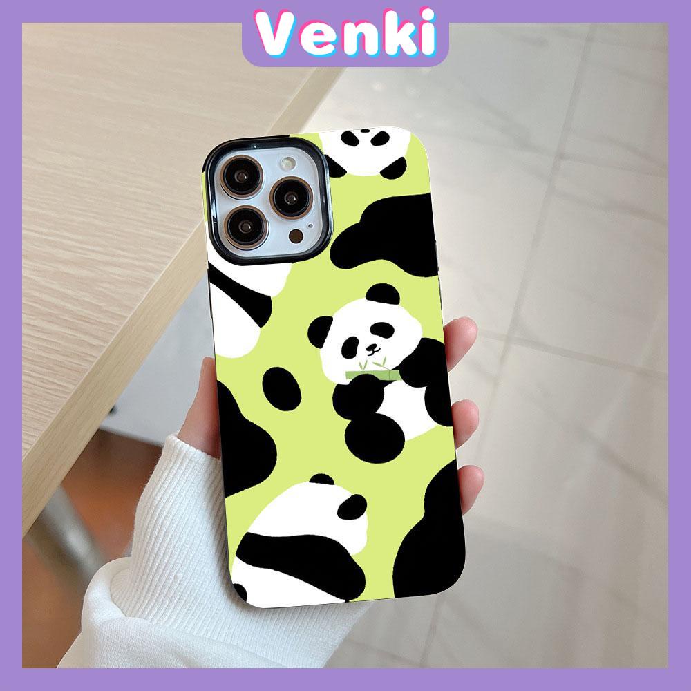 VENKI - For iPhone 11 Phone Case Black Glossy TPU Soft Case Shockproof Protection Camera Cute Small PandaCompatible with iPhone 14 13 Pro max 12 Pro Max xr xs max 7Plus 8 Plus