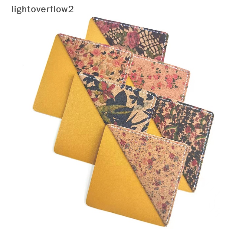 [lightoverflow2] Flower Leather Bookmark Portable Gift Belah Ketupat Bookmark Halaman Buku Holder Gabus Printed Bookmark Sudut Bookmark Kado Alat Tulis [ID]