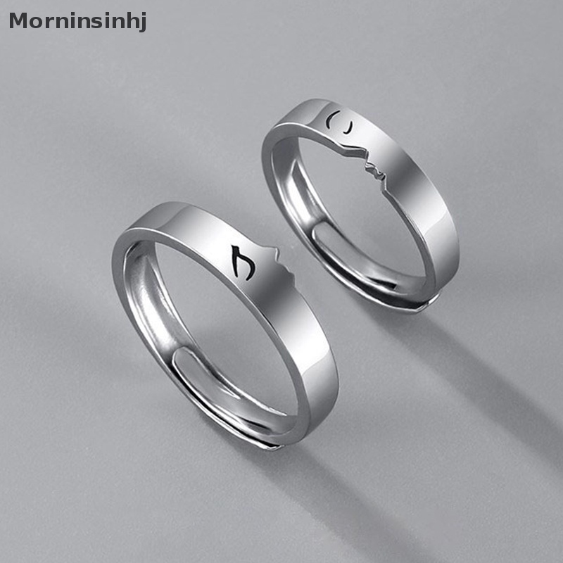 Mornin 1pasang Kiss Matching Ring Pasangan Persahabatan Kekasih Pasangan Cincin Adjustable Rings Set Lovers Ring Jewelry Gift Untuk Wanita Pria Hadiah id