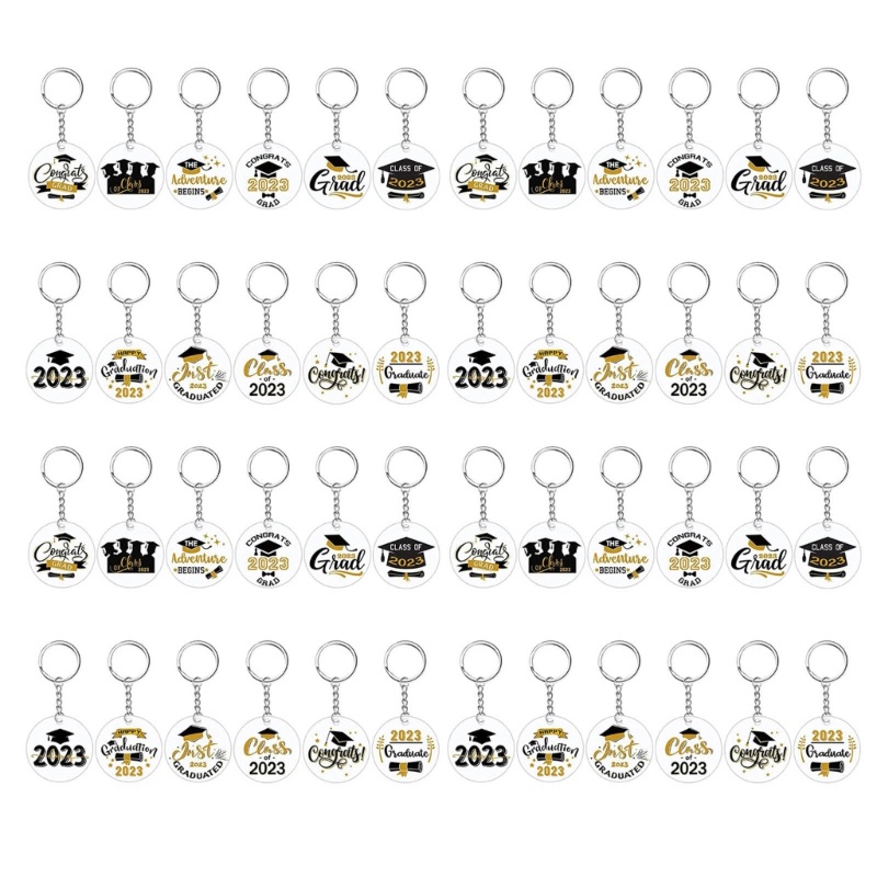 Siy 48buah Gantungan Kunci Wisuda Bahan Silikon Keys Rings Handbag Pendant