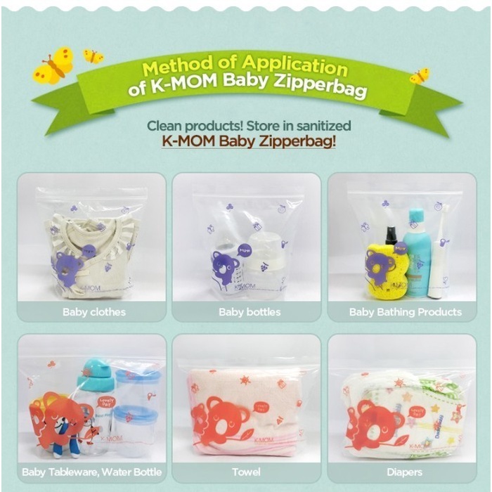 Mother-K Eco Baby Zipperbag BASIC | S/M/L (Kantung Penyimpanan)