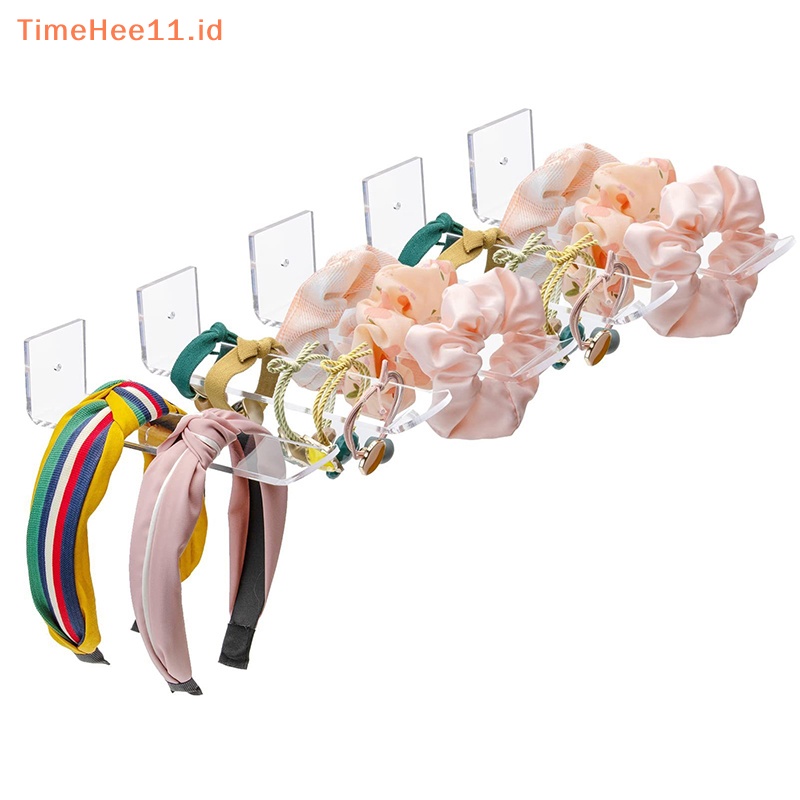 Timehee 3pcs Bando Akrilik Tempel Dinding Bening Gantung Headband Organizer Untuk Gadis Wanita ID