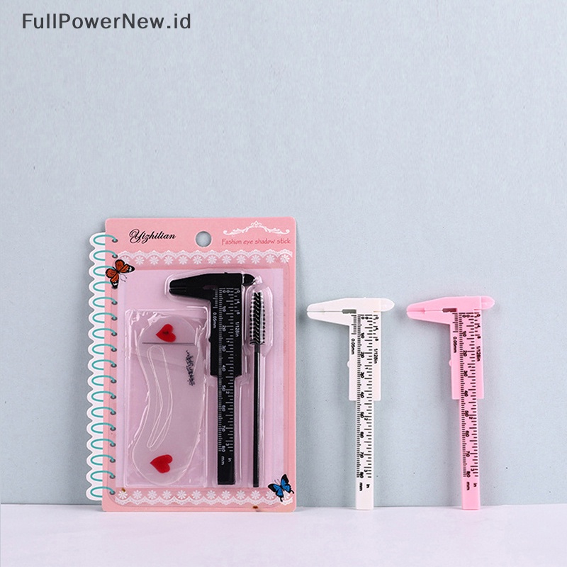 Power 3Pcs Plastik Pengukur Alis Vernier Caliper Tato Jangka Sorong Penggaris Alat Makeup ID