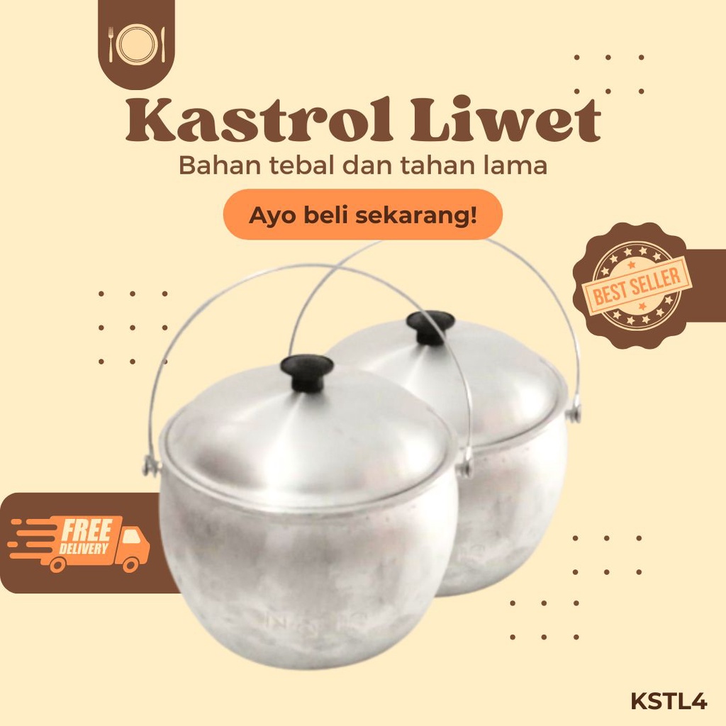 KSTL4 - Kastrol Panci liwet tebal ukuran no 8 9 10 12 14 - alat untuk memasak nasi liwet tradisional