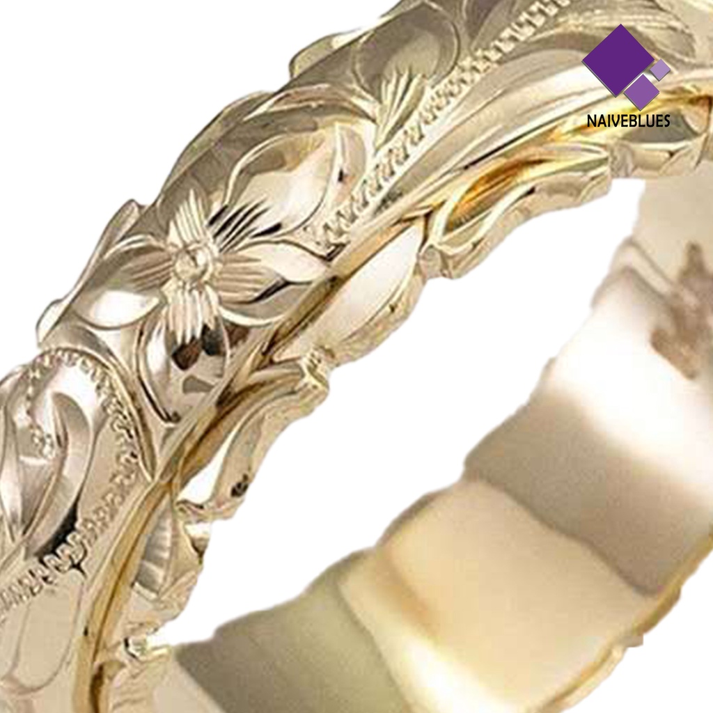 &lt; Naiveblues &gt; Cincin Elegan Perhiasan Hadiah Alloy Wanita Bunga Mawar Cincin Pesta