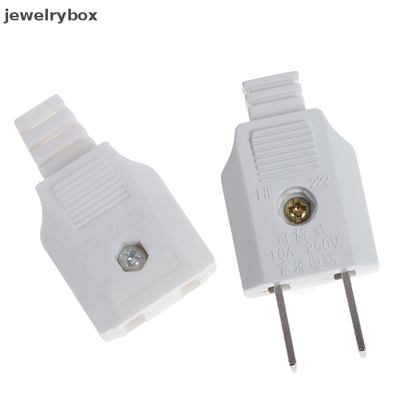 [jewelrybox] Us 2pin Datar AC Listrik Power Male Plug Female Socket Outlet Adaptor Kawat Butik