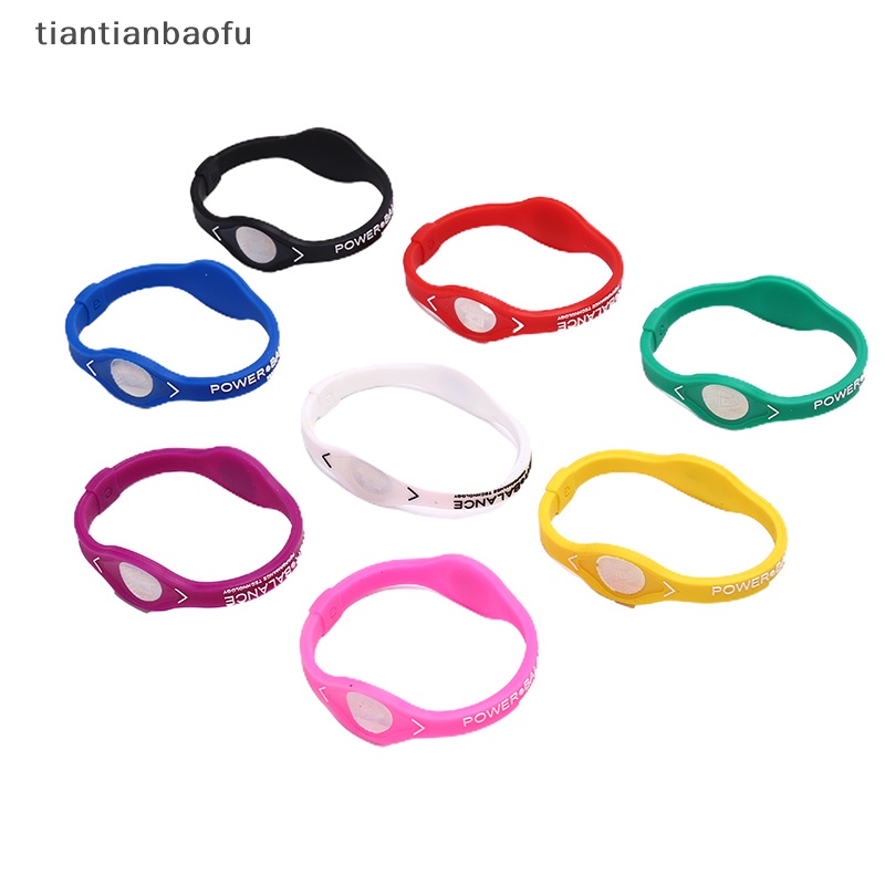 [tiantianbaofu] Power Balance Energy Health Bracelet Untuk Olahraga Gelang Tangan Ion Silicone Band Hadiah Butik