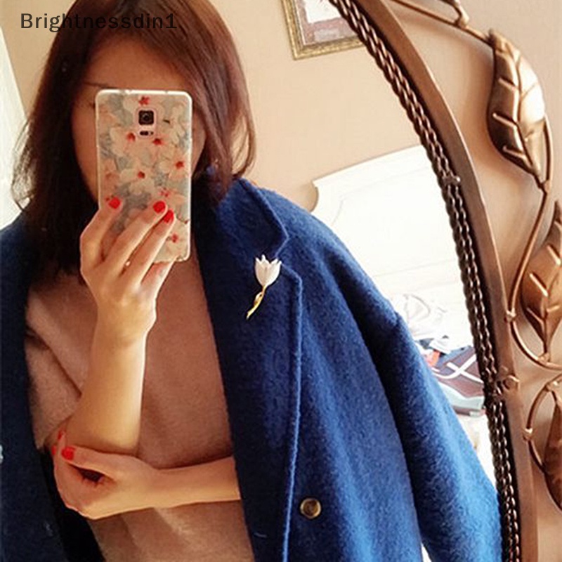 [Brightnessdin1] Bunga Tulip Enamel Bros Pin Kerah Collar Syal Dekorasi Perhiasan Garment Jewelry Butik