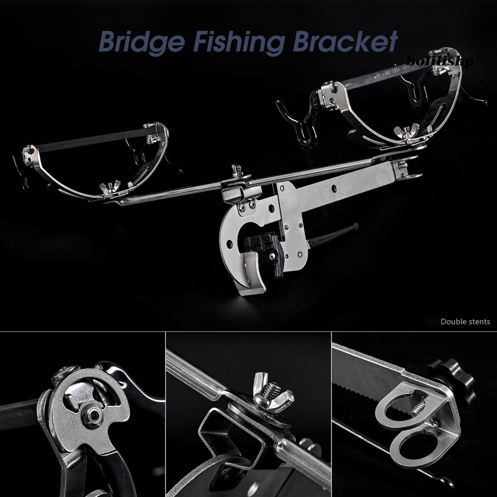 Bo-bridge Fishing Bracket Multi-angle Adjustable Portable Stainless Steel Lipat Rakit Dukungan Memancing Untuk Memancing